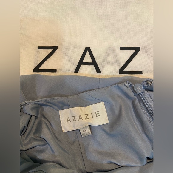 Azazie ‘Cosette’ Bridesmaids Dress Dusty Blue Chiffon - Picture 10 of 10